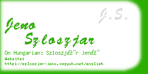 jeno szloszjar business card